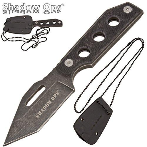 Shadow Ops Tanto Blade G10 Handle Military Neck Knife with Sheath - AnyTime Blades