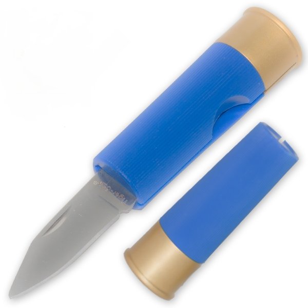 Tiger USA 12 Gauge Shotgun Shell Folding Knife (Blue) - AnyTime Blades