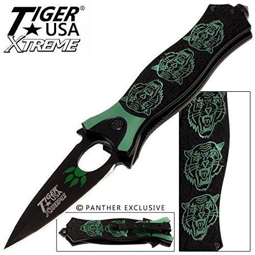 Tiger USA Xtreme Tiger Roar Knife - Green - AnyTime Blades