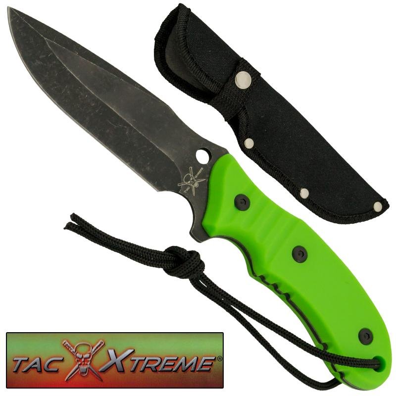 Zombified Green Stonewashed Blade Full Tang Knife - AnyTime Blades